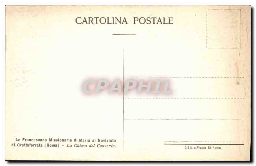 CPA La Francescane Missionarie di Maria al Noviziato di Grottaferrata Roma  — Rückseite