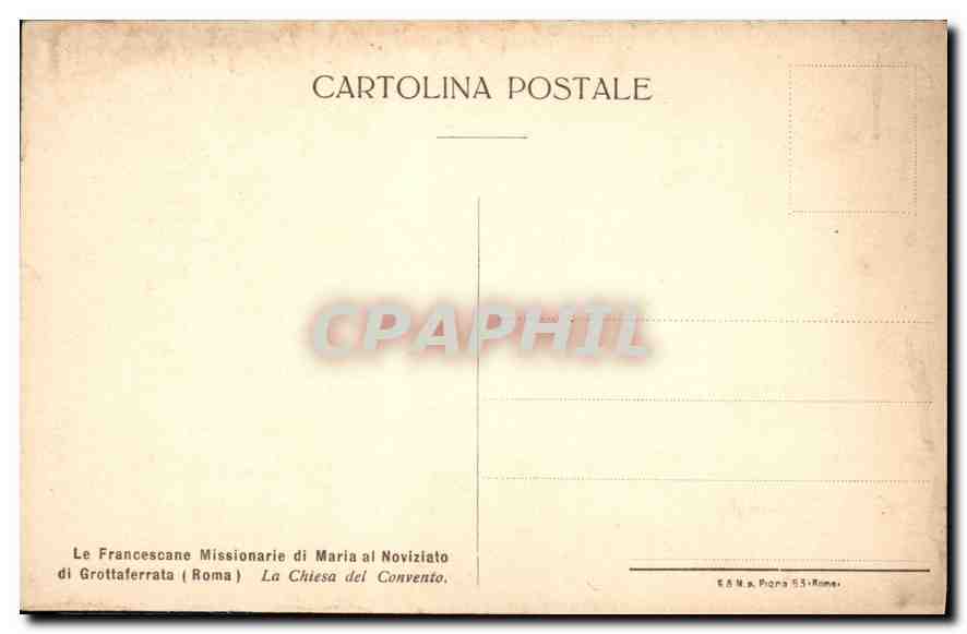CPA La Francescane Missionarie di Maria al Noviziato di Grottaferrata Roma  — Rückseite