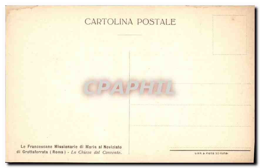 CPA La Francescane Missionarie di Maria al Noviziato di Grottaferrata Roma  — Rückseite