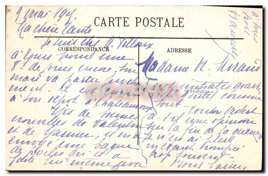 CPA Chateaux de Touraine  — Rückseite