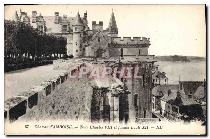CPA Chateau d'Amboise Tour Charles VIII et facade Louis XII 
