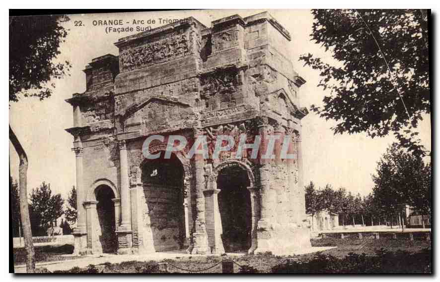 CPA Orange Arc de Triomphe Facade sud 
