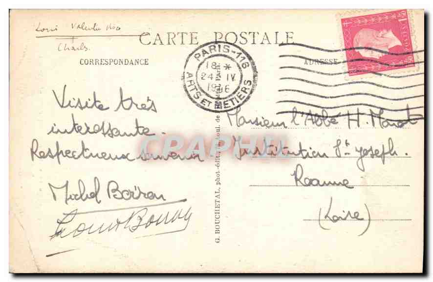 CPA Conservatoire National des Arts & Metiers 292 rus St Martin Paris Entree du Musee  — Rückseite