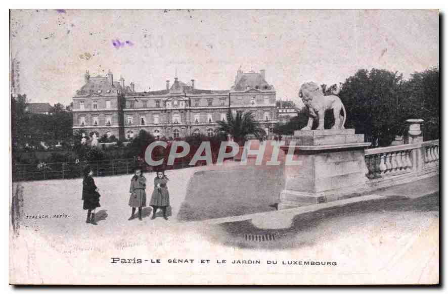 CPA Paris Le Senat et le Jardin du Luxembourg 