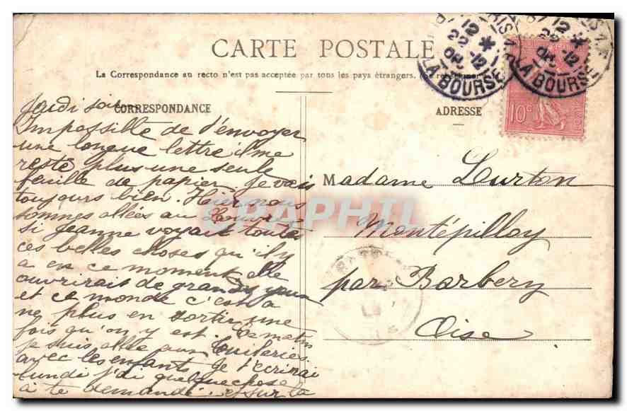 CPA Paris Le Belvedere des Buttes Chaumont  — Rückseite
