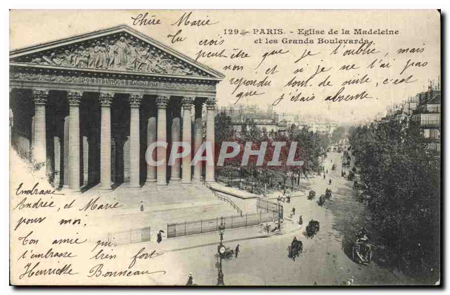 CPA Paris Eglise de la Madeleine et les Grands Boulevards 