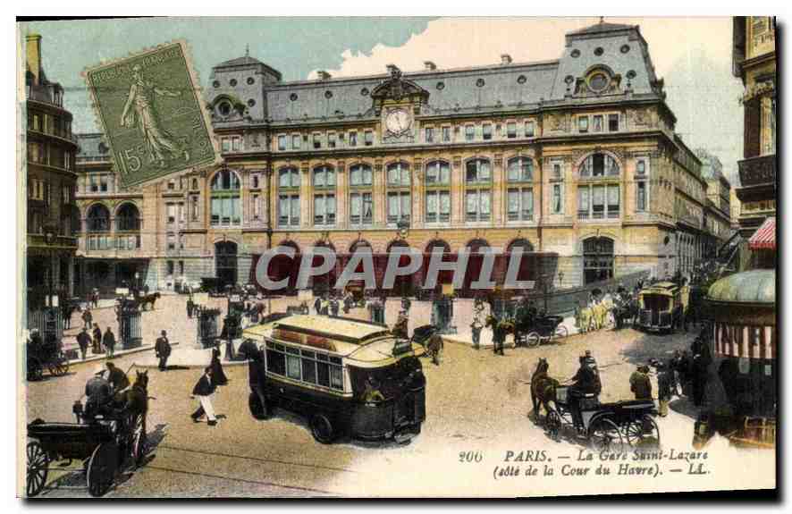 PARIS — La Gare Saint-Lazare (située à la Cour du Havre) — LL