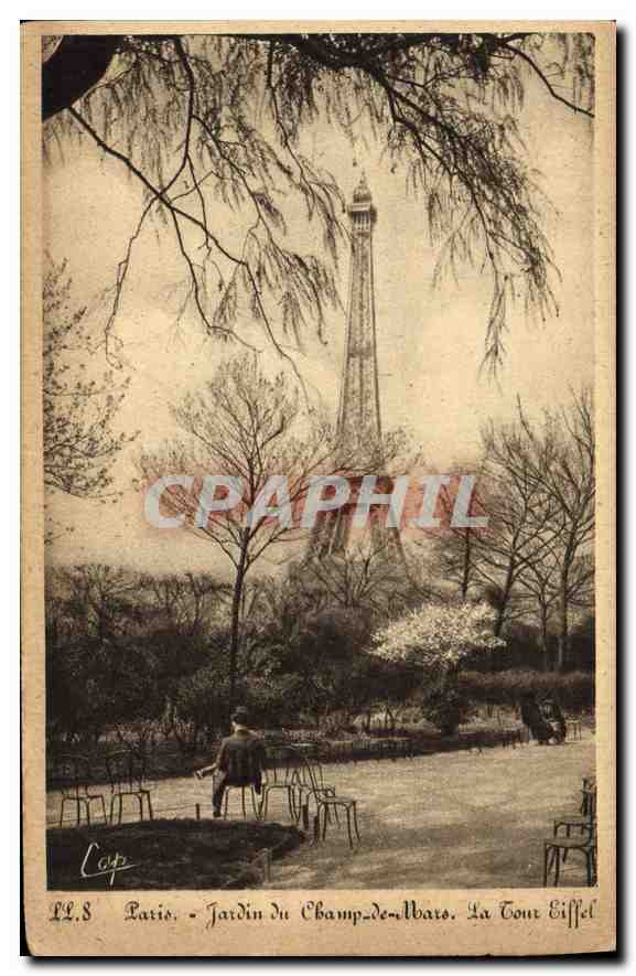 CPA Paris Jardin du Champs de Ibars La Tour Eiffel 