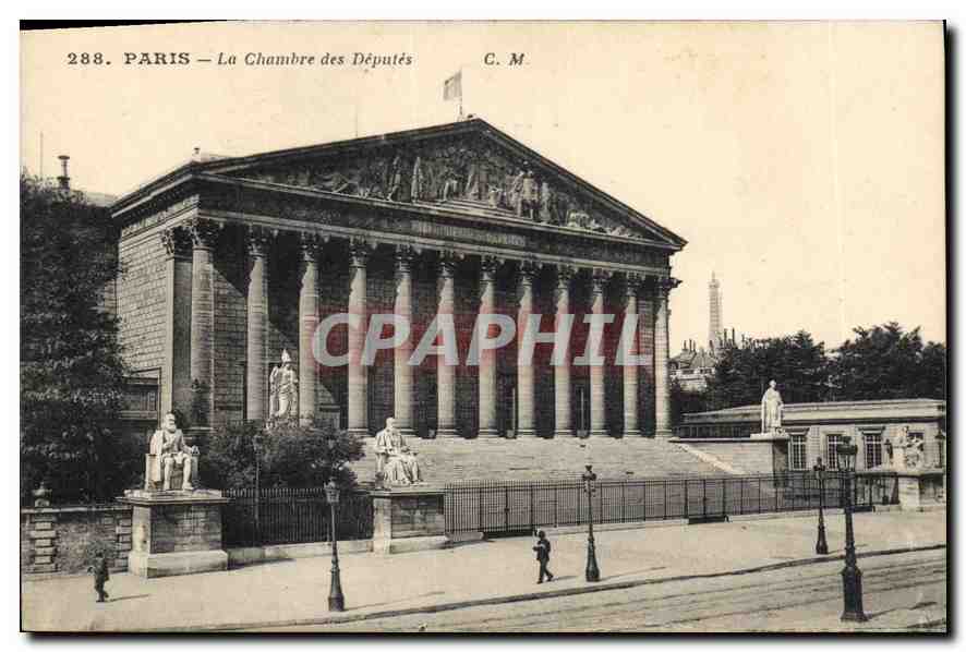 CPA Paris La Chambre des Deputes Tour Eiffel