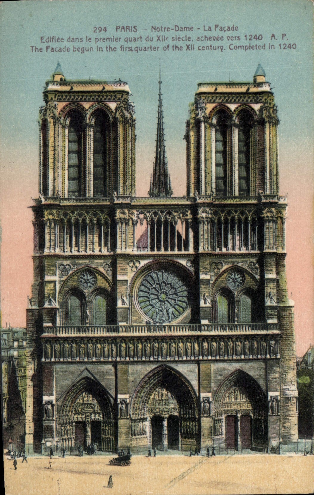 CPA Paris Notre Dame La Facade 