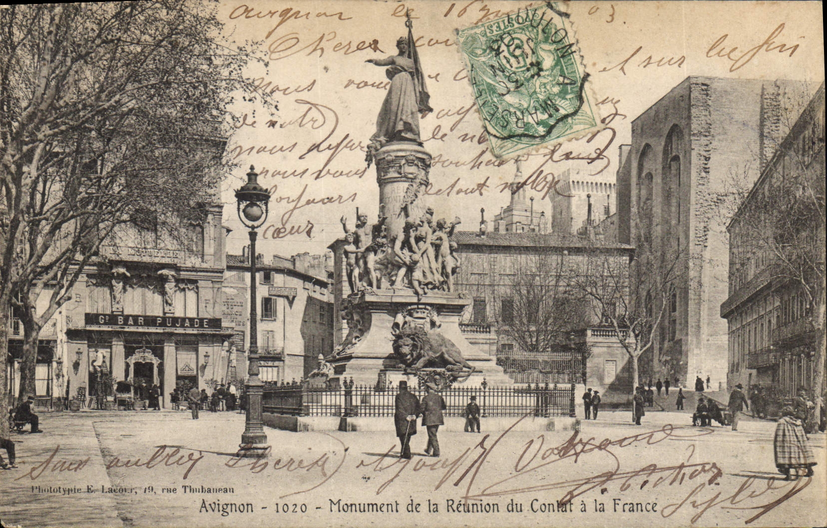 Avignon - Monument de la Réunion du Contat à la France — Phototype E. Lacour, 19, rue Thubaneau