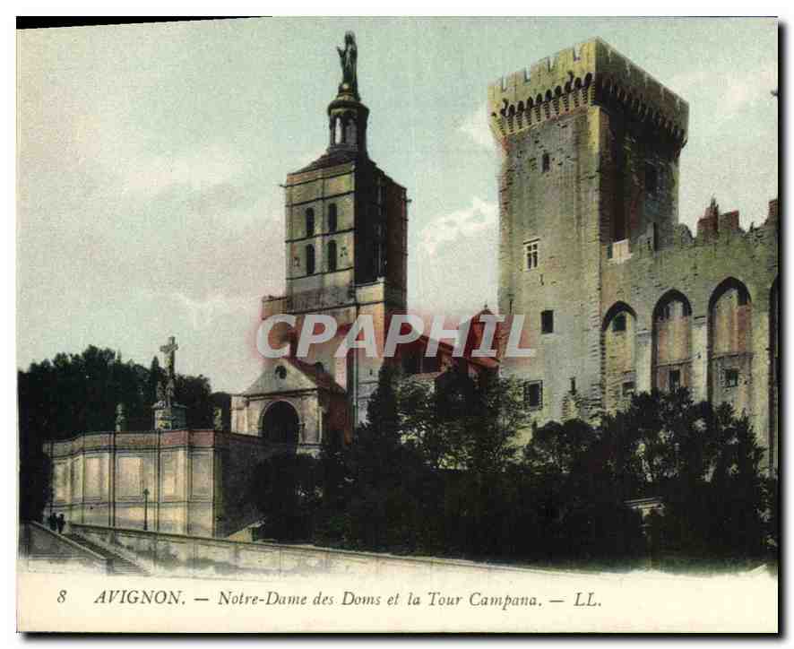 CPA Avignon Notre Dame des Doms et la Tour Campana 