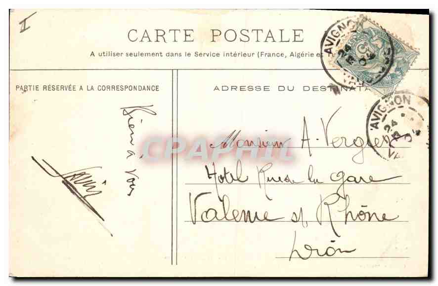 Avignon - Palast der Päpste — Edition A. Benet, Avignon, Nr. 2 — Rückseite