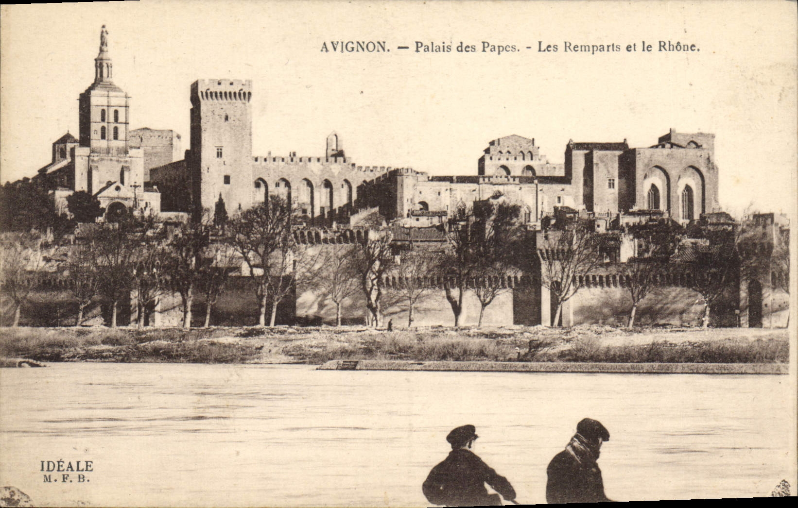 CPA Avignon Palais des Papes Les Remparts et le Rhone 