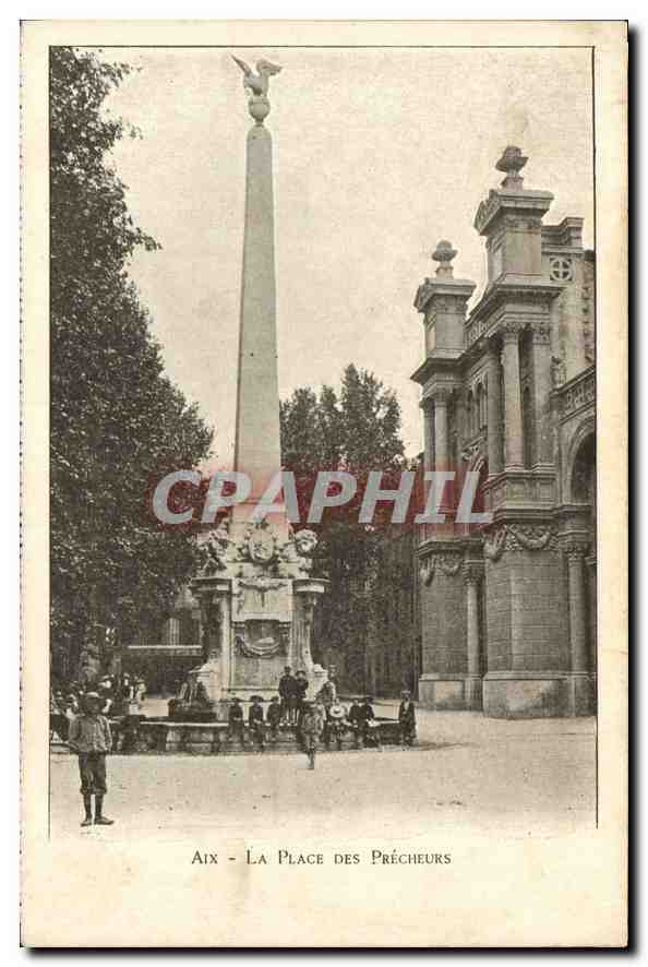 Aix - Die Place des Précheurs — Obelisk und geschmücktes Gebäude — Verlag Provence-Carte Postale