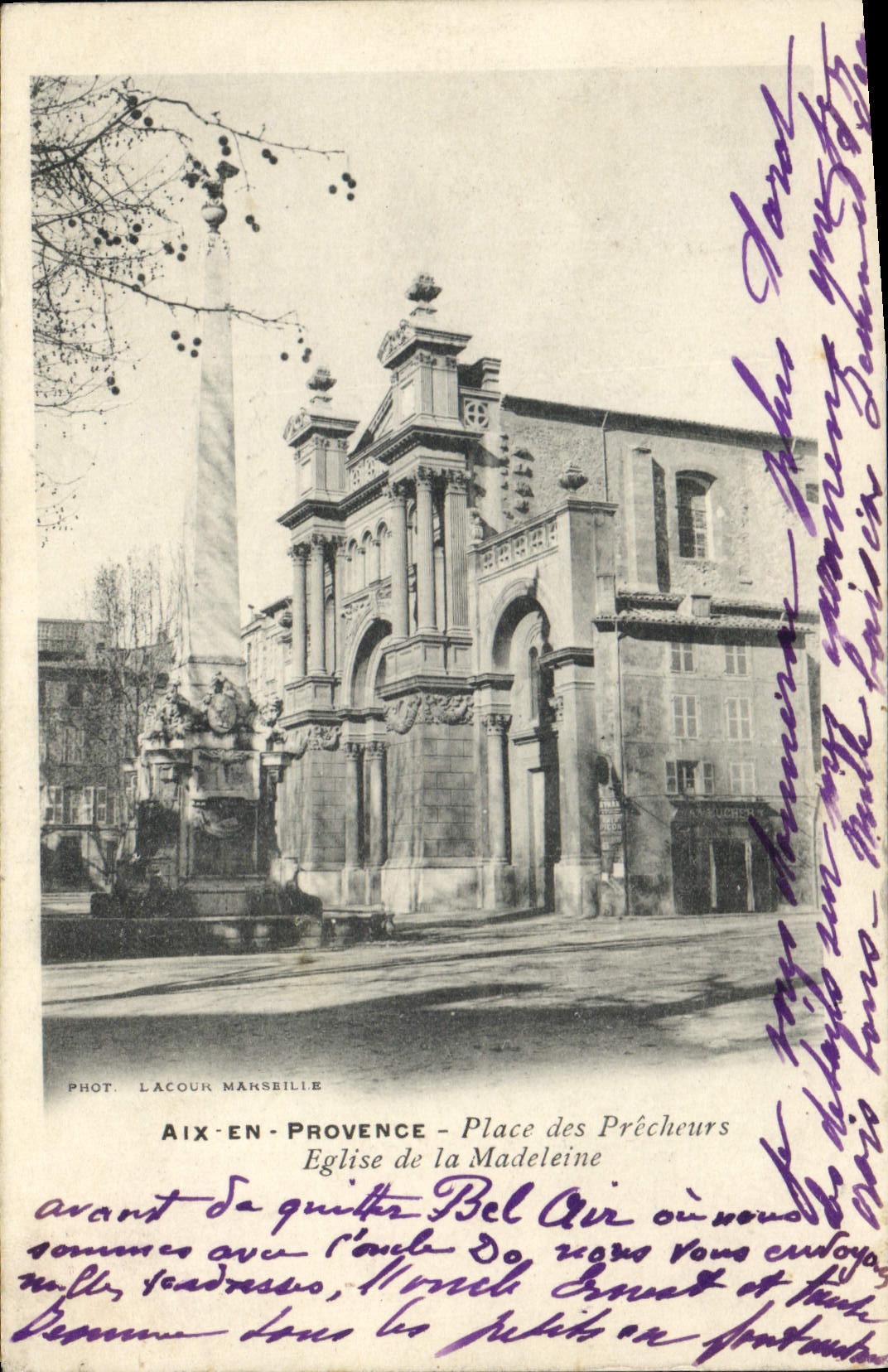 Aix-en-Provence — Place des Précheurs, Église de la Madeleine — Phot. Lacour Marseille