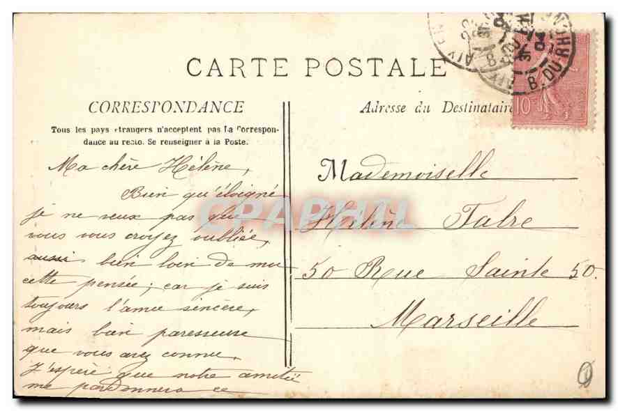 Aix en Provence — Église de la Magdeleine — Collection Jaussaud — Verso