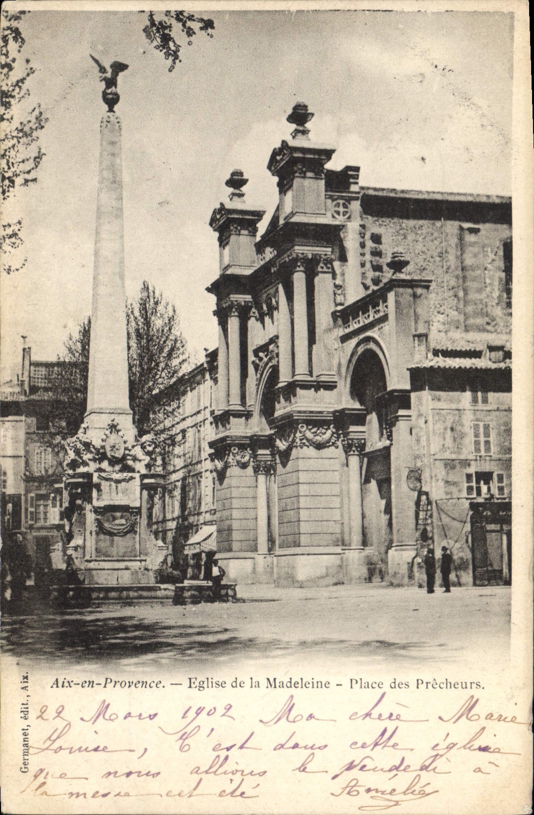 Aix-en-Provence — Église de la Madeleine — Place des Prêcheurs — Gernanet, édit., Aix