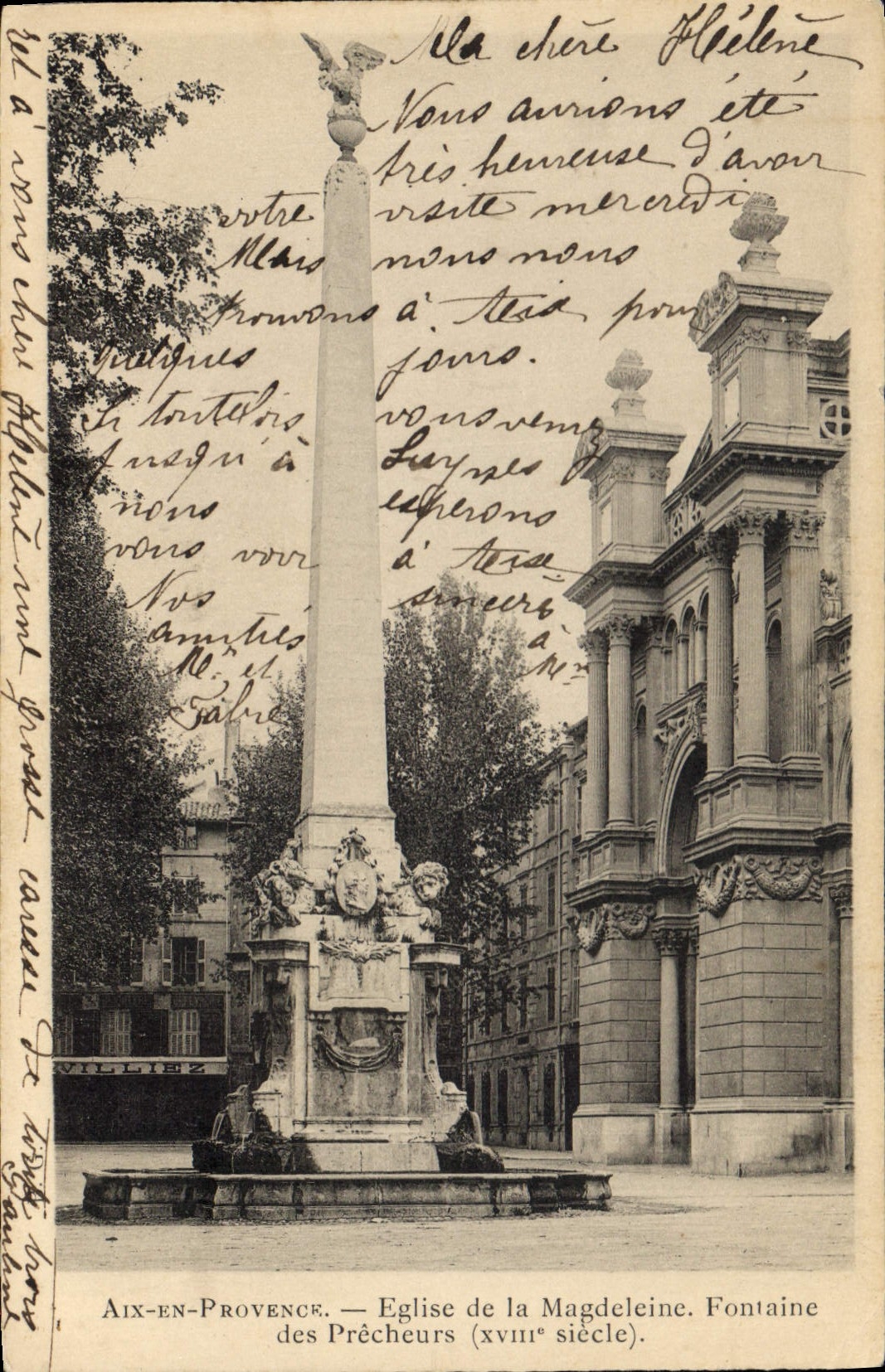 Aix-en-Provence — Église de la Magdeleine. Fontaine des Prêcheurs (xviiième siècle).