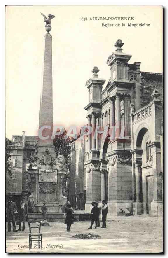 Aix-en-Provence — Église de la Madeleine et monument avec aigle — Guenec & Cie, Marseille, n° 838
