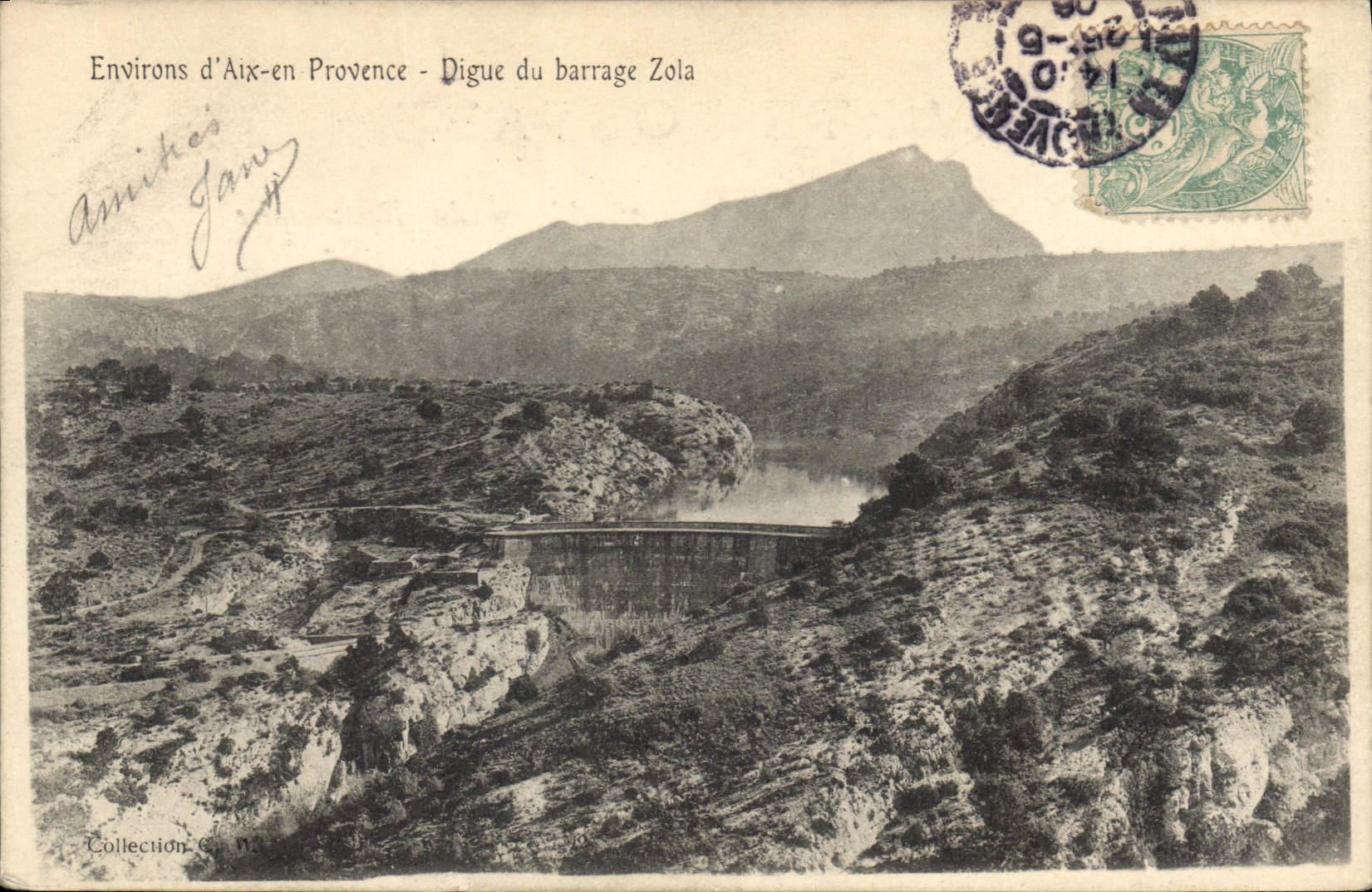 Environs d'Aix-en Provence — Digue du barrage Zola — Collection C. N.