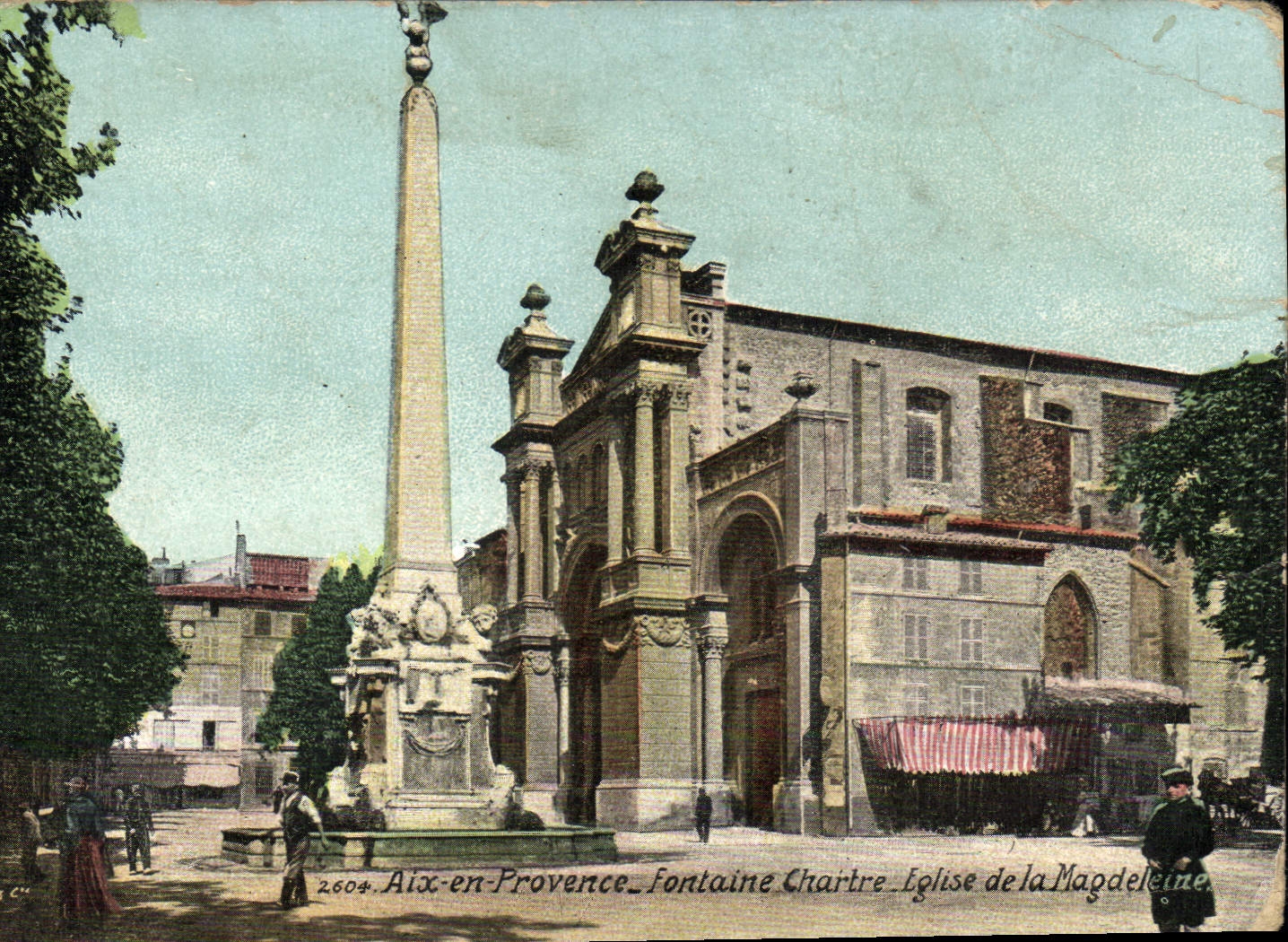 Aix-en-Provence — Fontaine Charrère et Église de la Magdeleine — éditeur C. C. n° 2604