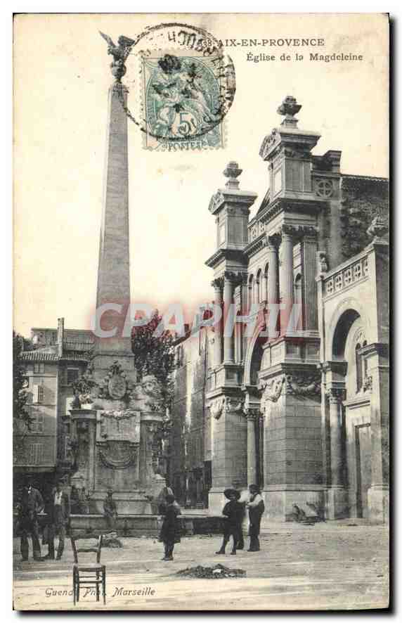 Pontevès-en-Provence — Église de la Magdeleine et obélisque — Guenat Photo, Marseille