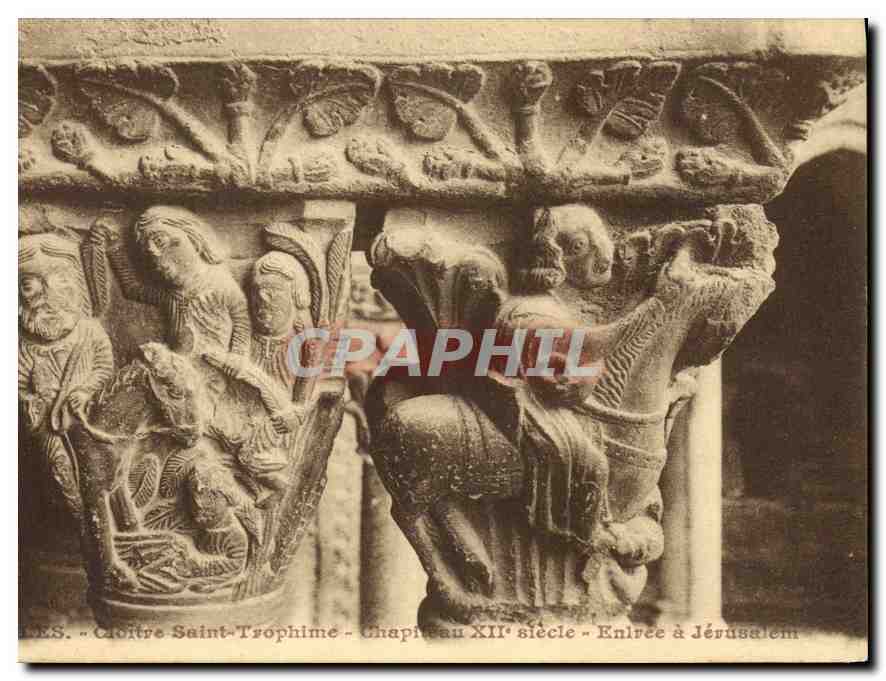Cloître Saint-Trophime - Chapiteau XIIe siècle - Enlèvement à Jérusalem