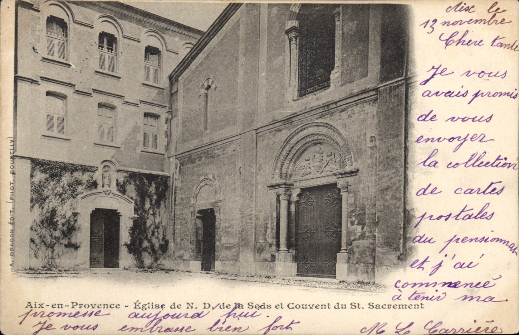 CPA Aix en Provence Eglise de ND de la Seds et Couvent du St Sacrement 