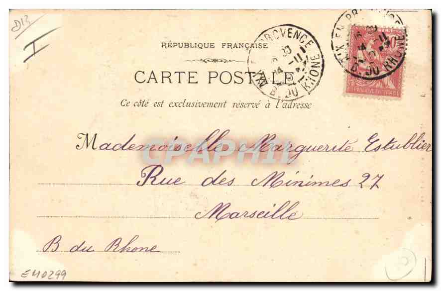 CPA Aix en Provence Eglise de ND de la Seds et Couvent du St Sacrement  — Verso