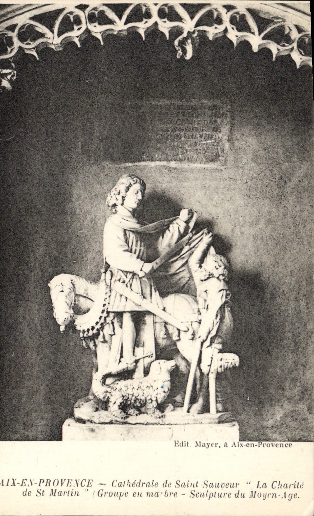 Aix-en-Provence — Cathédrale de Saint-Sauveur — Groupe en marbre 'La Charité' du Moyen Âge — Edit. Mayer, à Aix-en-Provence