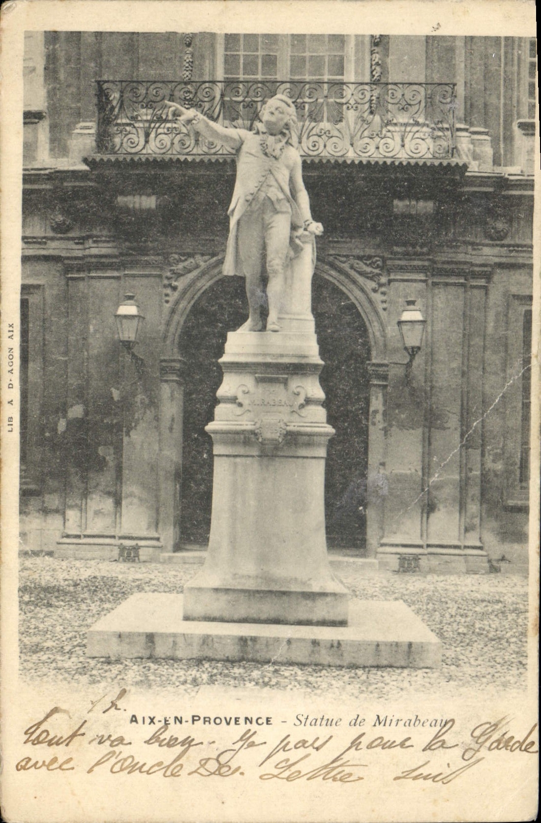 Aix-en-Provence — Statue des Mirabeau — Lib. A. D'Agon Aix
