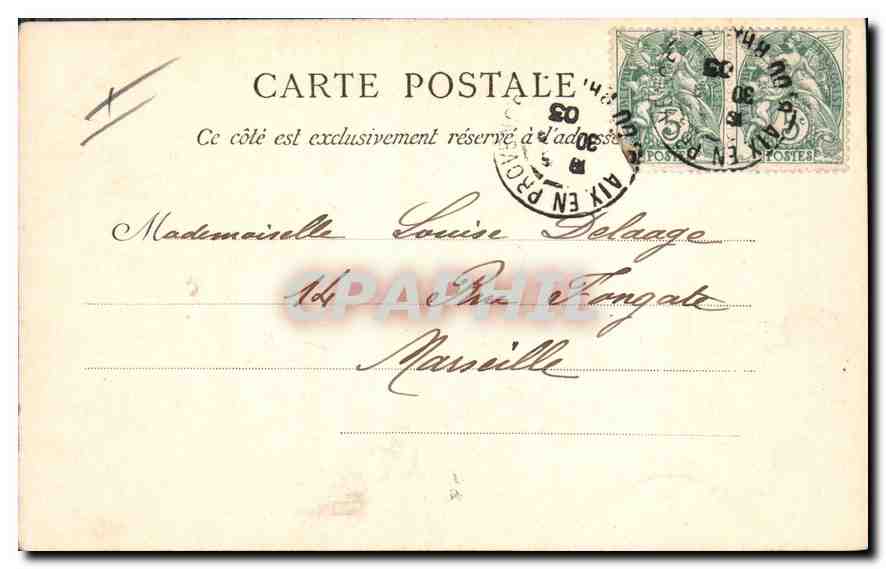 École Normale d'Institutrices — Aix (Les Arcades) — J. David, Lavallois-Pérès — Rückseite