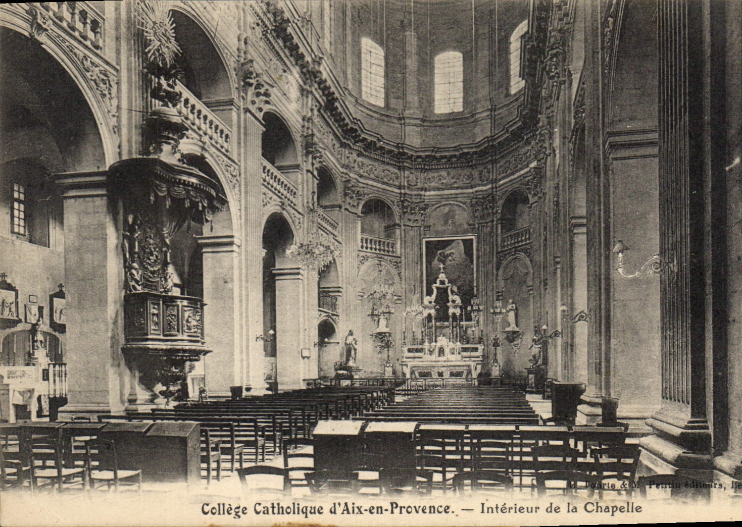 Collège Catholique d'Aix-en-Provence — Intérieur de la Chapelle — éditeur : L. Darte & De Penin éditeurs, Issy-les-Moulineaux