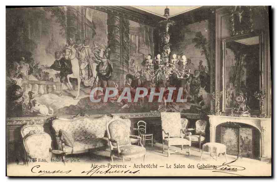 Aix-en-Provence - Archevêché - Le Salon des Gobelins — A. Bragard Édit. Bourgelle pl.4