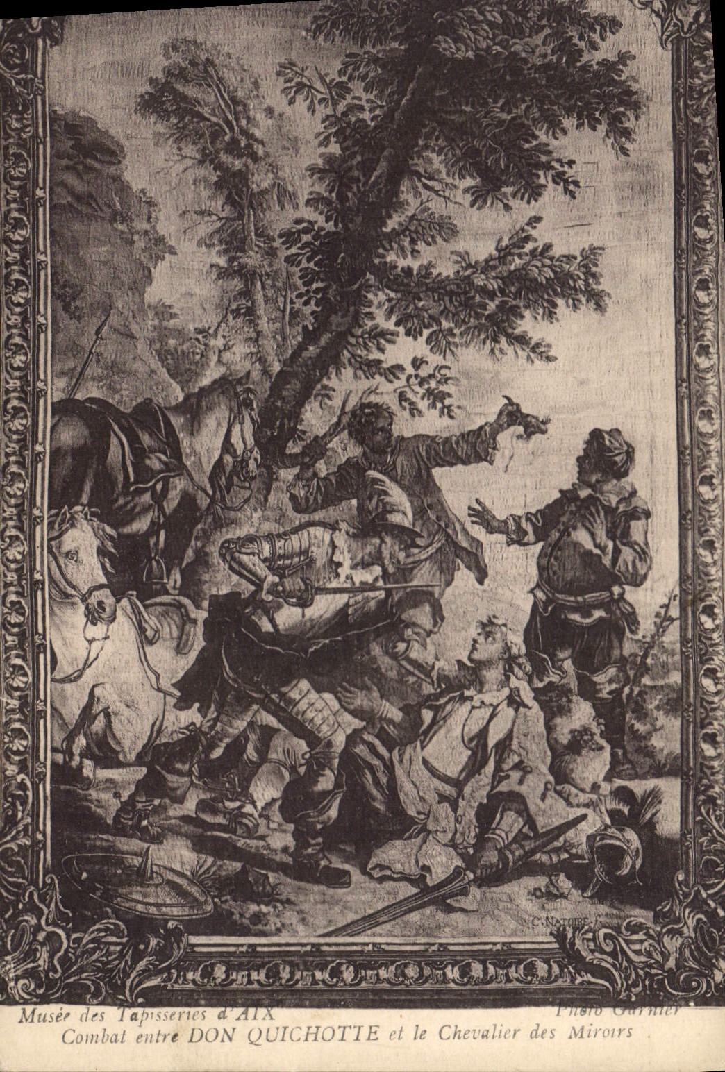 Combat entre DON QUICHOTTE et le Chevalier des Miroirs — Musée des Tapisseries d'Aix — Photo Garnier