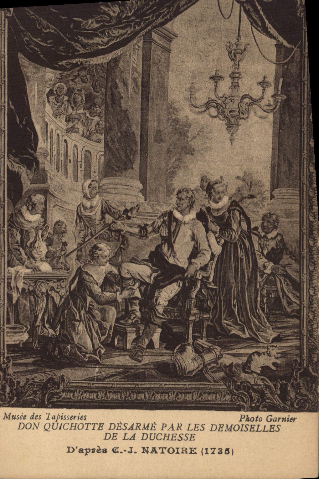 Don Quichotte désarmé par les demoiselles de la duchesse — Musée des Tapisseries — Photo Garnier
