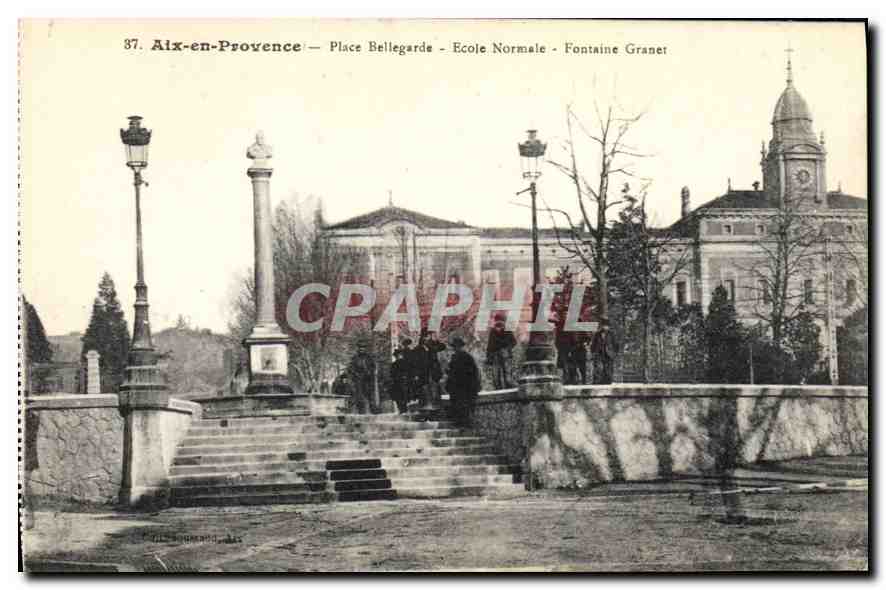 Aix-en-Provence — Place Bellegrande — École Normale — Fontaine Granet