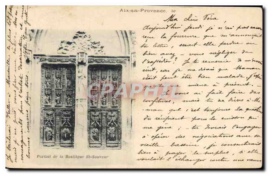 Aix-en-Provence. le Portail de la Basilique St-Sauveur — éditeur non visible, n° de série non lisible