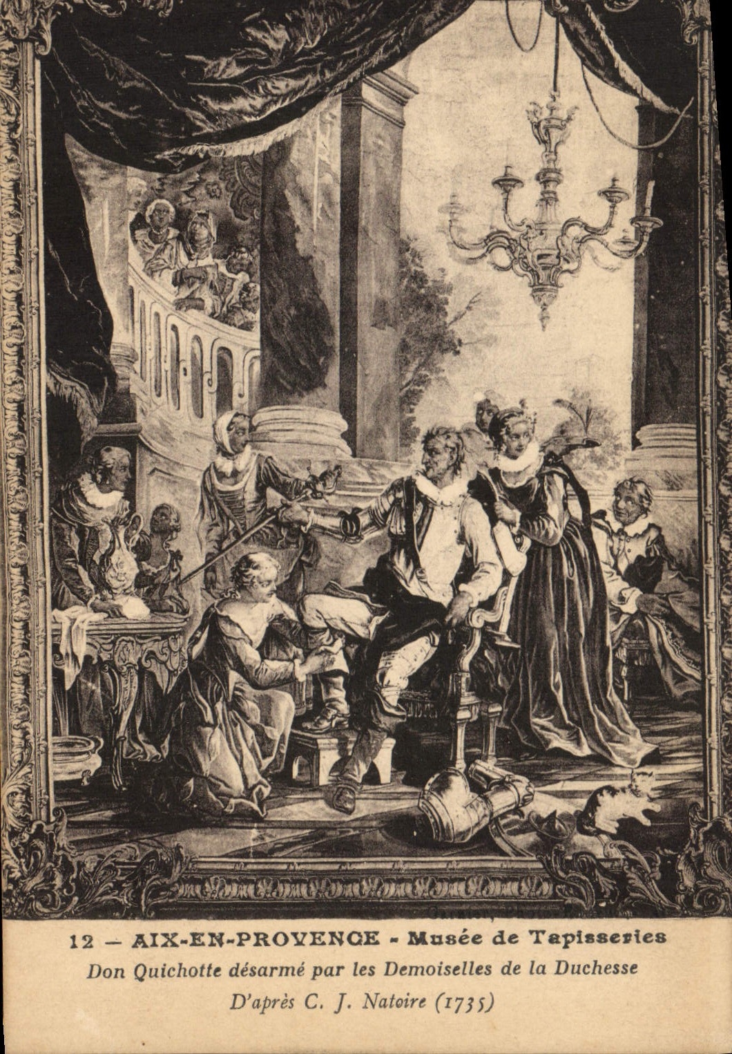 Aix-en-Provence — Musée de Tapisseries — Don Quichotte désarmé par les Demoiselles de la Duchesse (d'après C. J. Natoire, 1735)