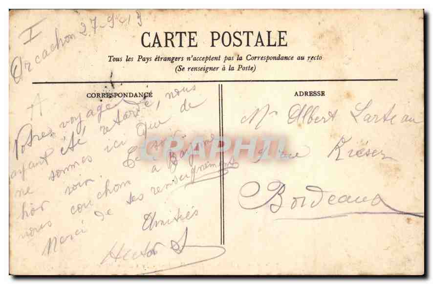 CPA Arcachon Cote d'Argent le Casino Mauresque  — Rückseite