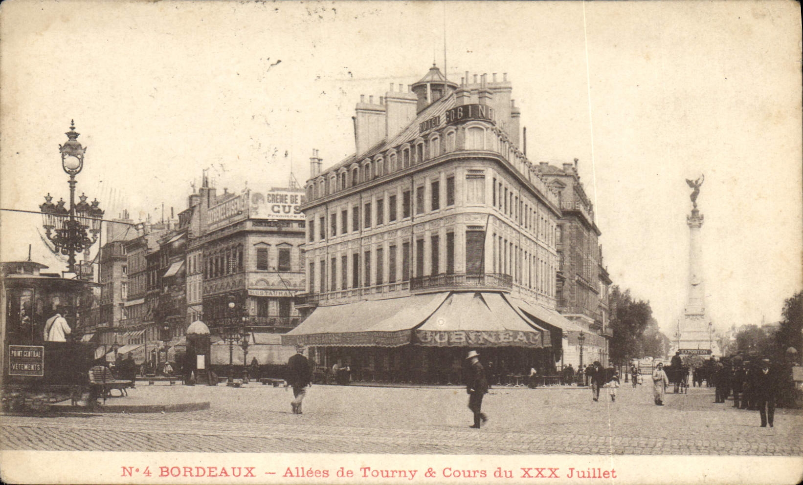 Bordeaux — Allées de Tourny & Cours du XXX Juillet — Hôtel Robinet und Denkmal der Toten
