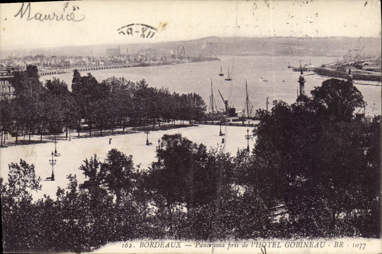 Bordeaux — Panorama pris de l'Hôtel Gobineau — BR 1077