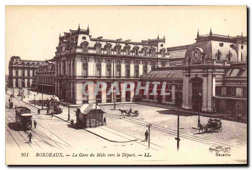 Bordeaux — La Gare du Midi vers le Départ — Selecta, n° 261