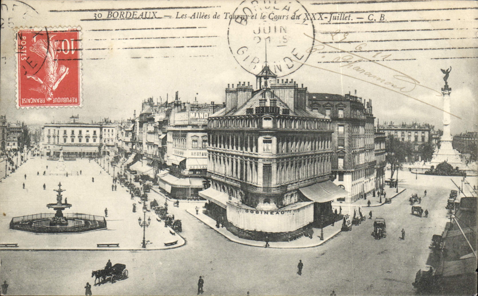 Bordeaux — Les Allées de Tourgu et le Cours du XXX-Juillet — C. B.