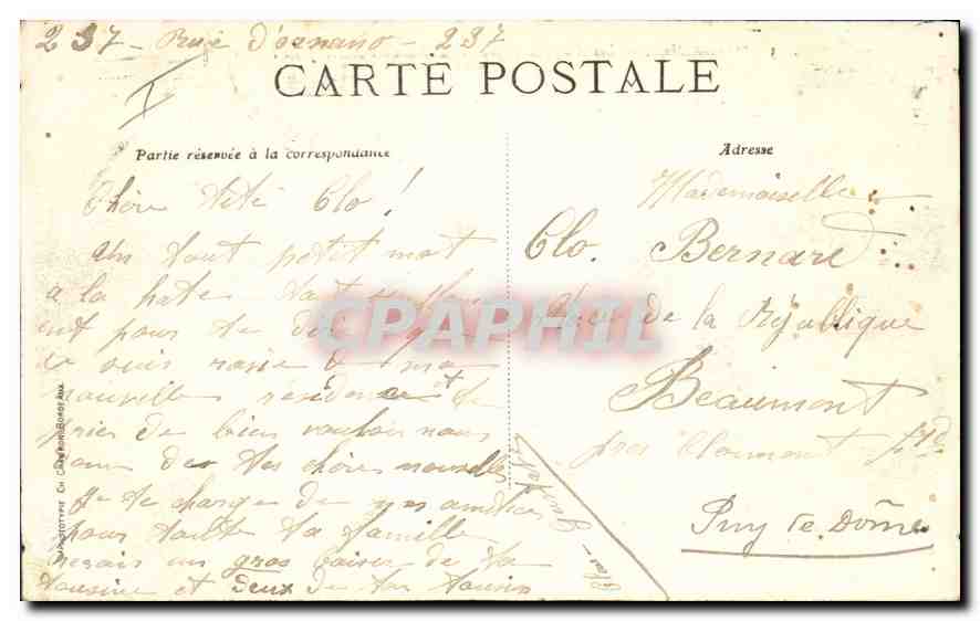 Bordeaux — Les Allées de Tourgu et le Cours du XXX-Juillet — C. B. — Rückseite