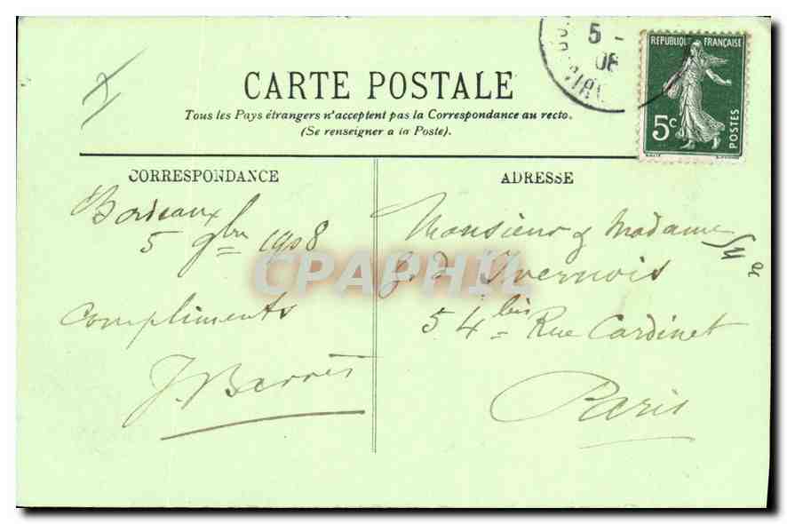 CPA Bordeaux la Porte des Salinieres  — Verso