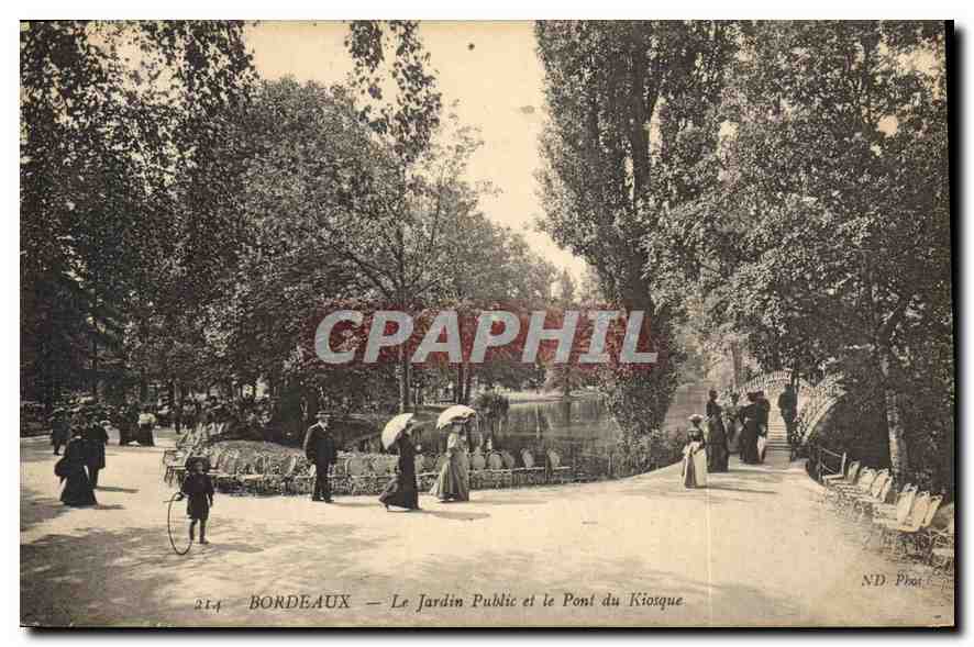 CPA Bordeaux le Jardin Public et le Pont du Kiosque 