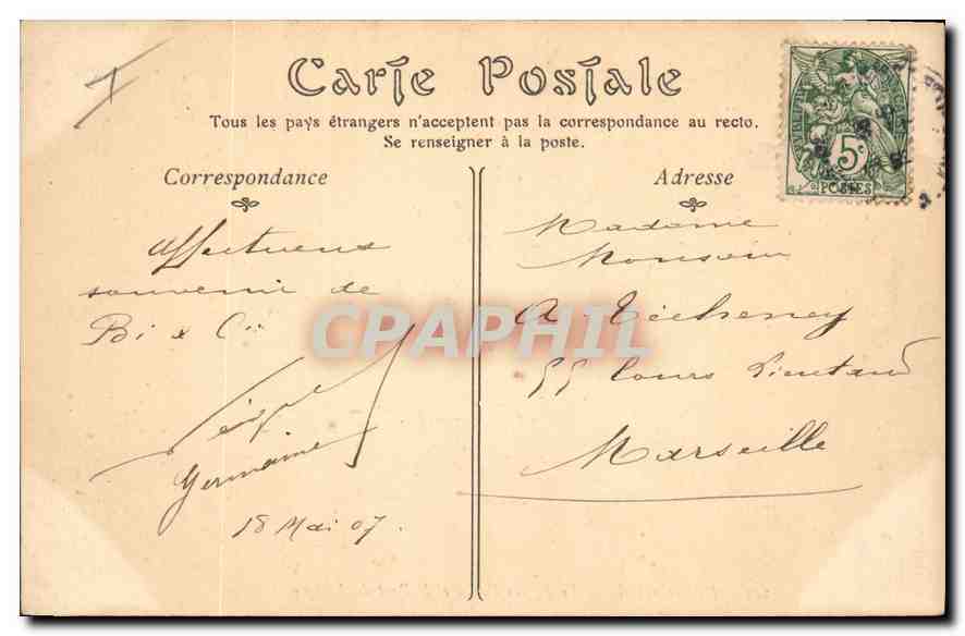CPA Bordeaux le Jardin Public et le Pont du Kiosque  — Verso
