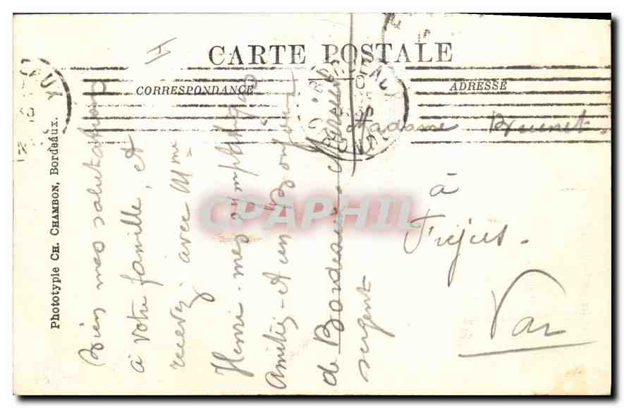 CPA Bordeaux Gare du Midi  — Rückseite